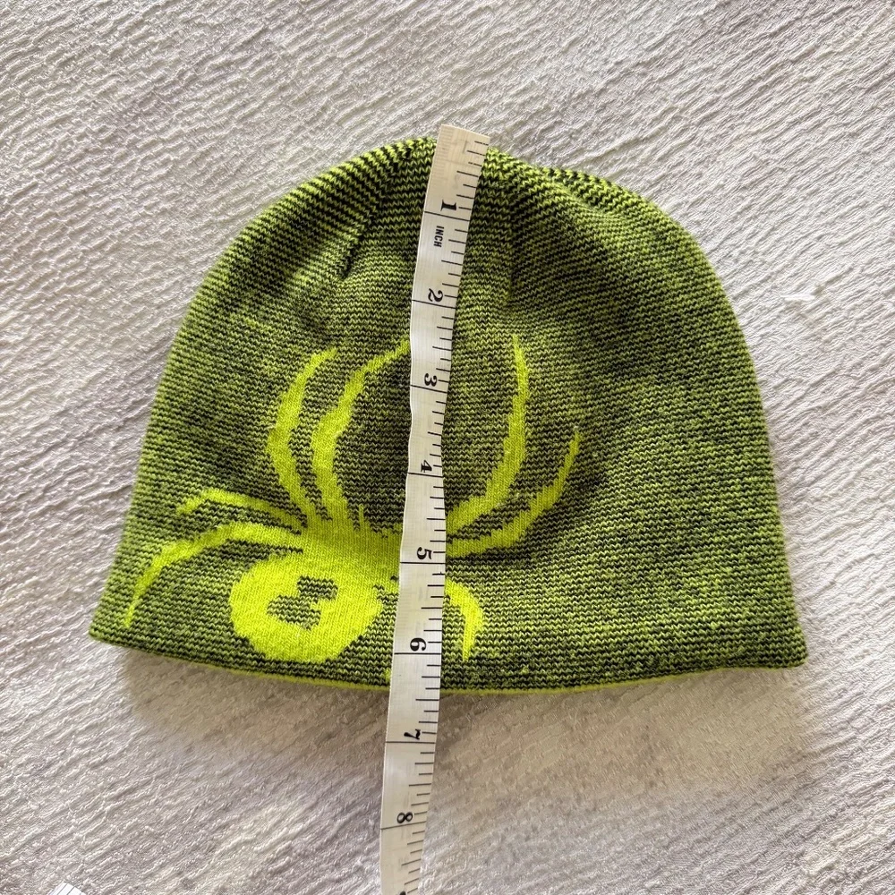 Spyder Neon Green Hat, Double Sided, Unisex, Small